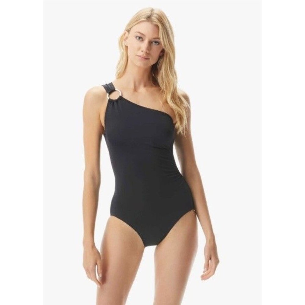 Michael Kors One Shoulder Underwire Shaping Swimsuit Size 12 NWOT $106 - Picture 1 of 8